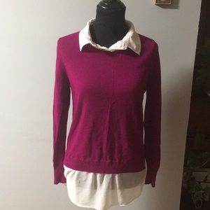 Pink light sweater shirt.